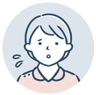 焦った顔をした女性のイラスト