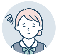 憂鬱そうな顔をした女性のイラスト